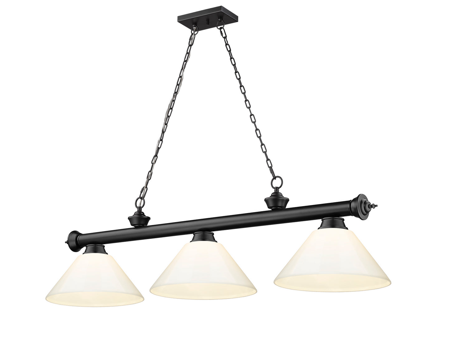 Z-Lite - 2306-3MB-PWH - Three Light Billiard - Cordon - Matte Black