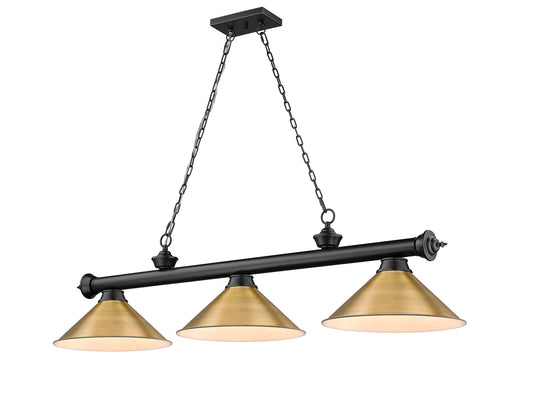 Z-Lite - 2306-3MB-RB15 - Three Light Billiard - Cordon - Matte Black