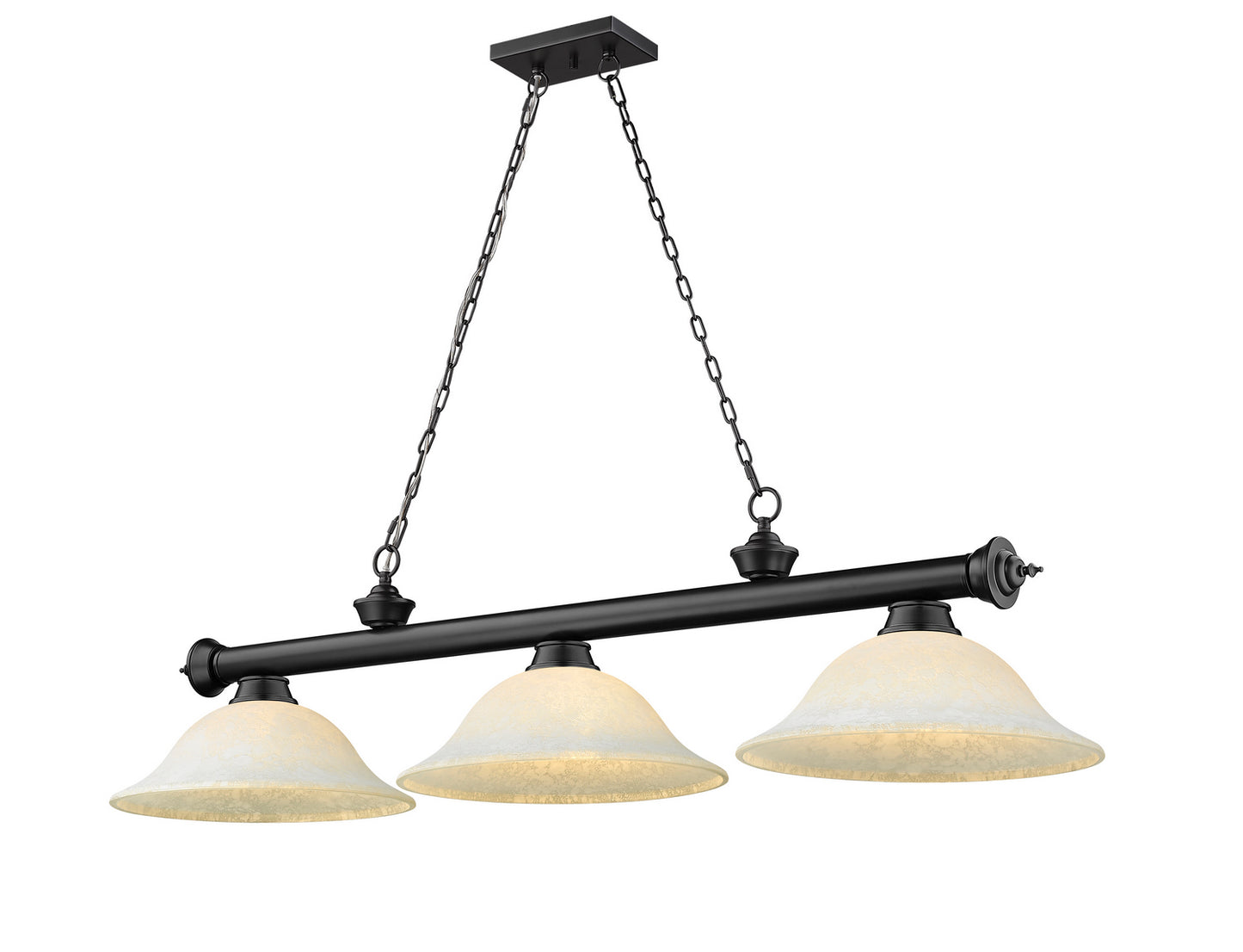 Z-Lite - 2306-3MB-WM16 - Three Light Billiard - Cordon - Matte Black