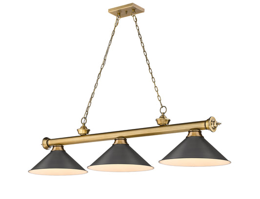 Z-Lite - 2306-3RB-BRZ15 - Three Light Billiard - Cordon - Rubbed Brass