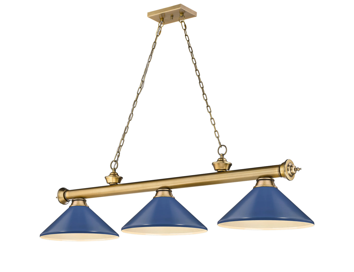 Z-Lite - 2306-3RB-MNB - Three Light Billiard - Cordon - Rubbed Brass