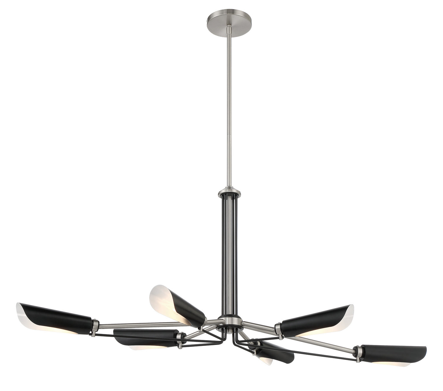 George Kovacs - P1697-691 - Six Light Island Pendant - Turbine - Coal With Brushed Nickel