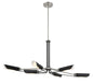 George Kovacs - P1697-691 - Six Light Island Pendant - Turbine - Coal With Brushed Nickel