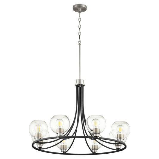 Quorum - 672-8-6965 - Eight Light Chandelier - Clarion - Textured Black w/ Satin Nickel