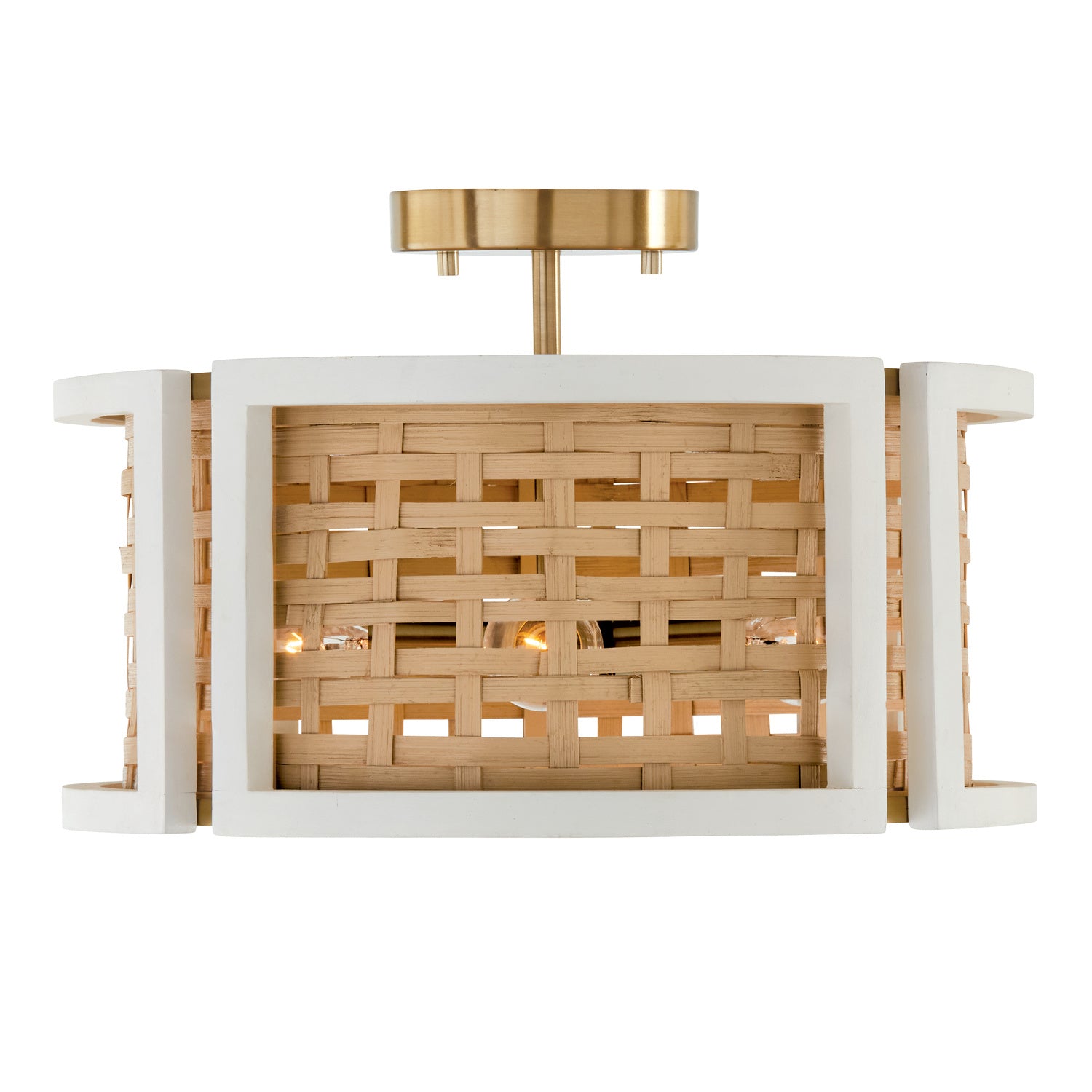 Capital Lighting - 244341WM - Four Light Semi-Flush Mount - Lola - Flat White and Matte Brass