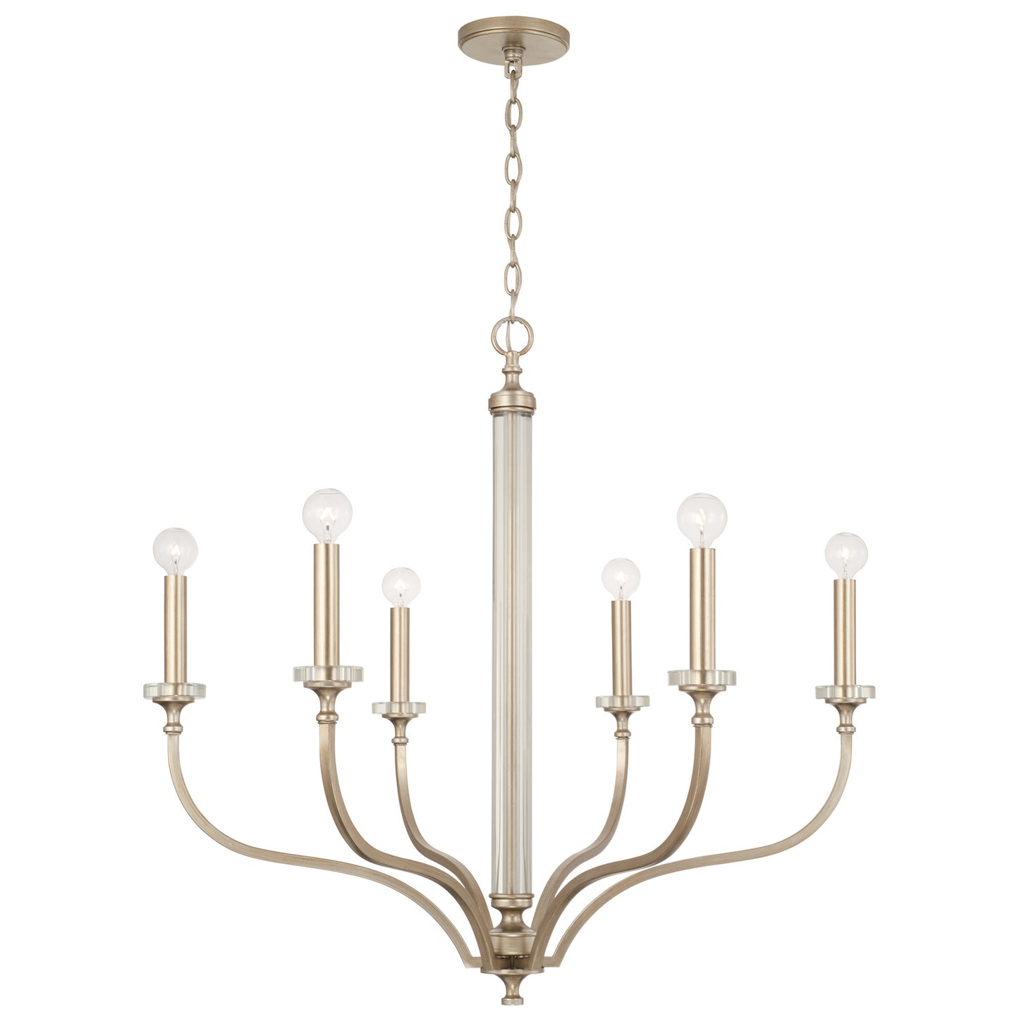 Capital Lighting - 444861BS - Six Light Chandelier - Breigh - Brushed Champagne