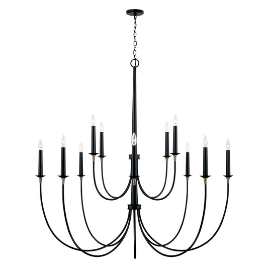 Capital Lighting - 445601KB - 12 Light Chandelier - Amara - Matte Black with Brass