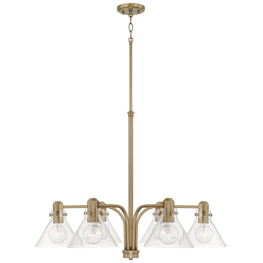 Capital Lighting - 445861AD-528 - Six Light Chandelier - Greer - Aged Brass