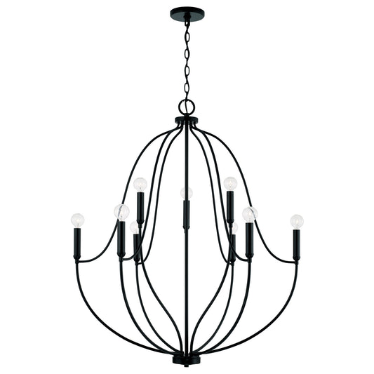 Capital Lighting - 447091MB - Nine Light Chandelier - Madison - Matte Black