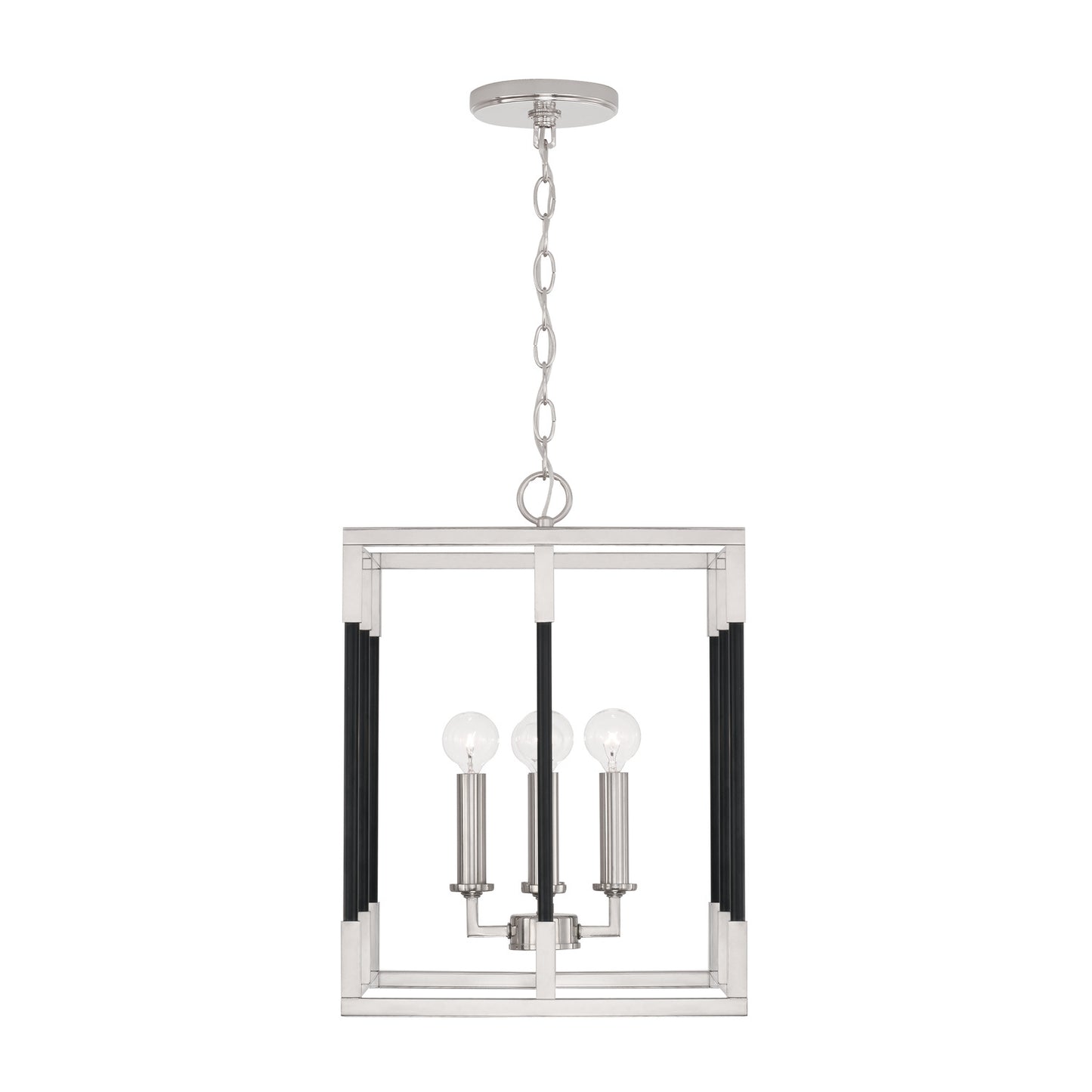 Capital Lighting - 544741NK - Four Light Foyer Pendant - Bleeker - Polished Nickel and Matte Black