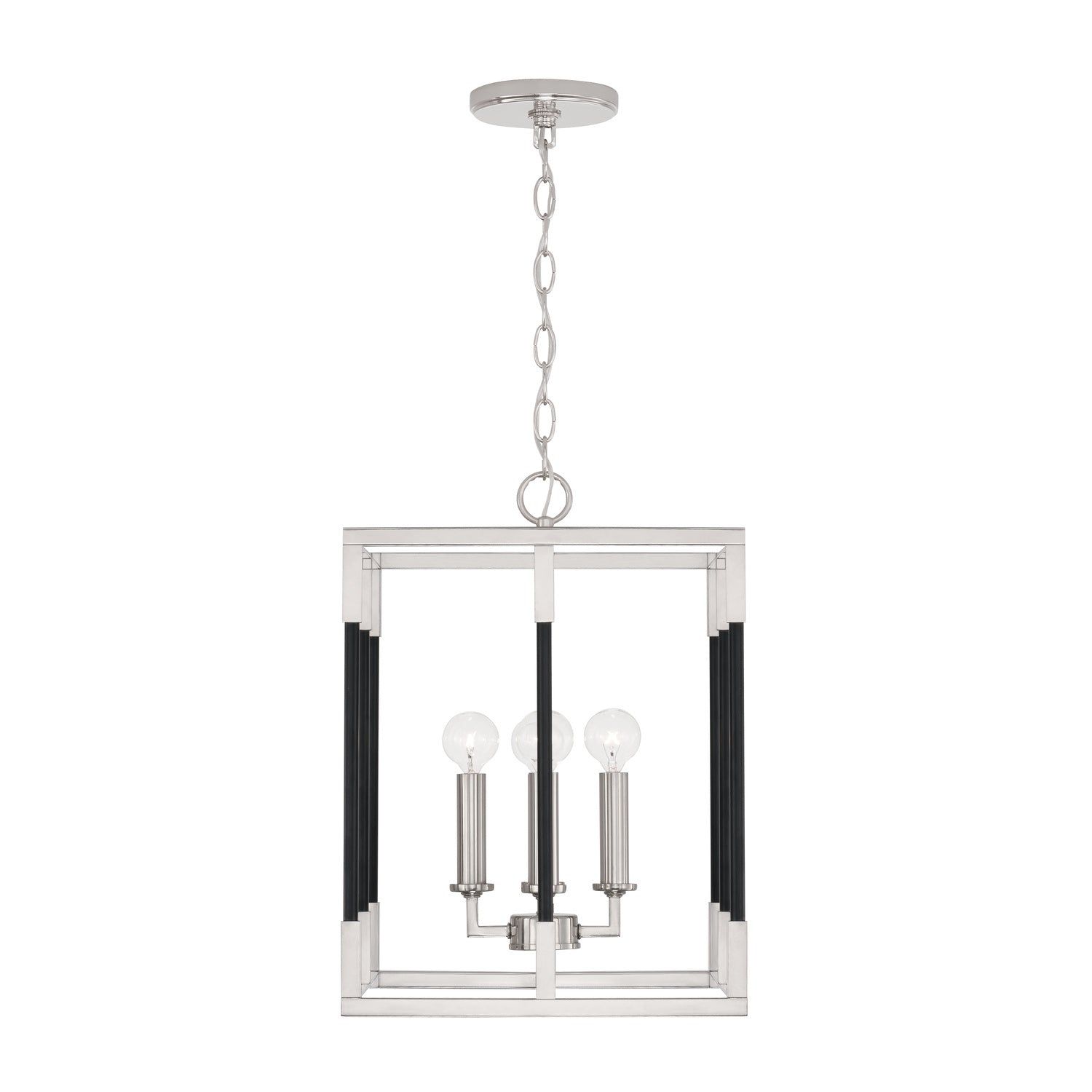 Capital Lighting - 544741NK - Four Light Foyer Pendant - Bleeker - Polished Nickel and Matte Black