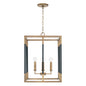 Capital Lighting - 544742AB - Four Light Foyer Pendant - Bleeker - Aged Brass and Black