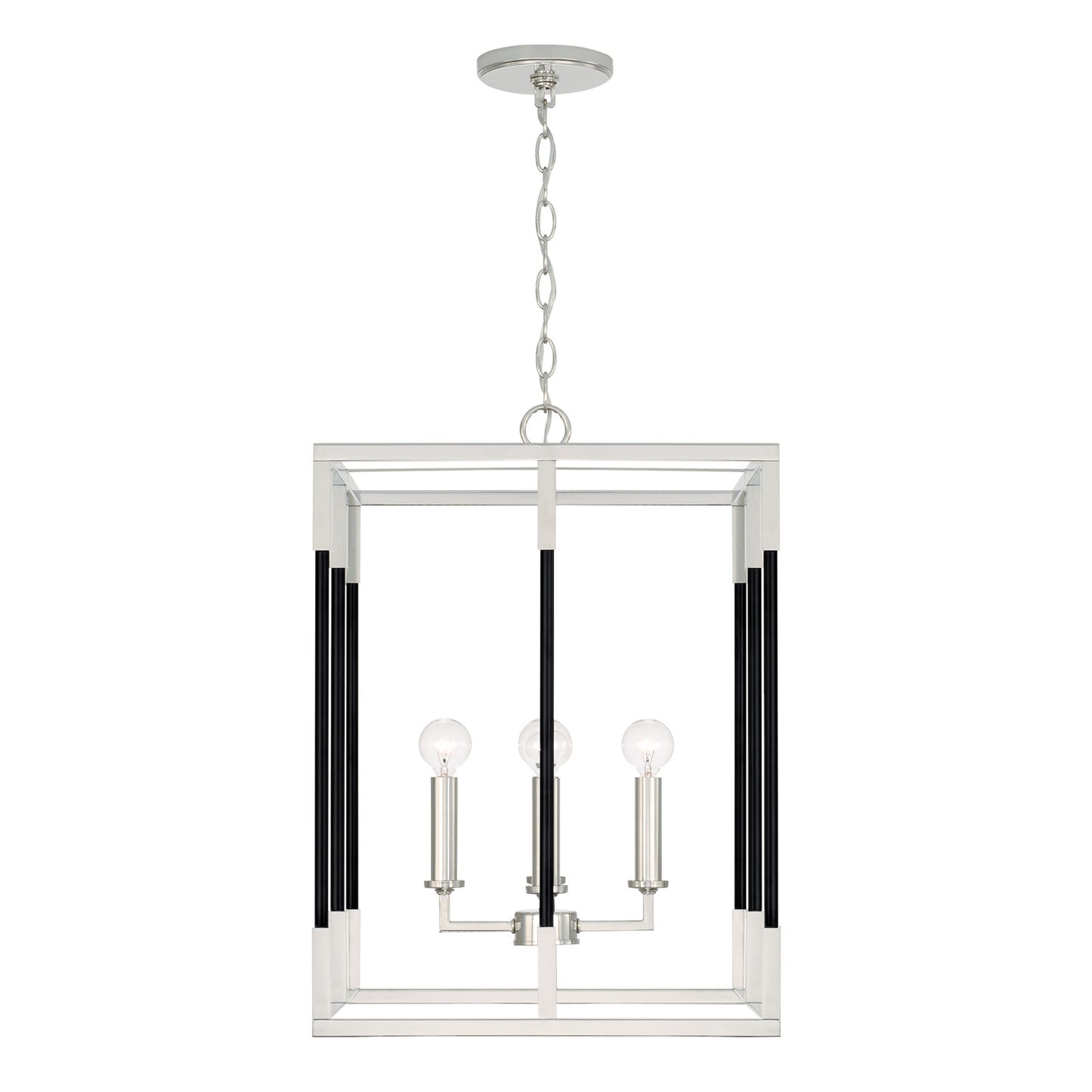 Capital Lighting - 544742NK - Four Light Foyer Pendant - Bleeker - Polished Nickel and Matte Black