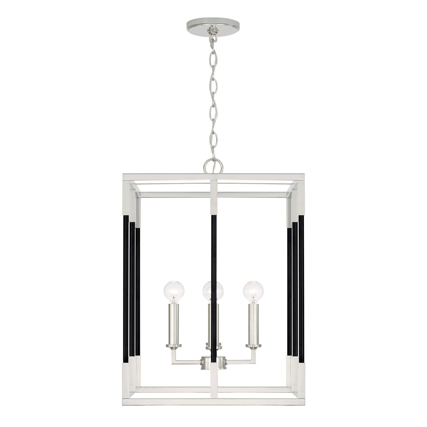 Capital Lighting - 544742NK - Four Light Foyer Pendant - Bleeker - Polished Nickel and Matte Black