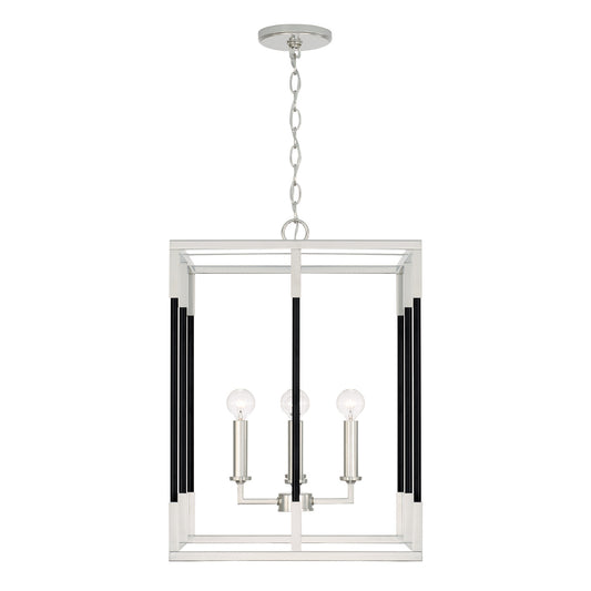 Capital Lighting - 544742NK - Four Light Foyer Pendant - Bleeker - Polished Nickel and Matte Black