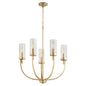 Quorum - 601-5-80 - Five Light Chandelier - Ladin - Aged Brass w/ Smoke Fluted Glass