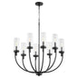 Quorum - 601-8-69 - Eight Light Chandelier - Ladin - Textured Black w/ Clear Fluted Glass