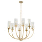 Quorum - 601-8-80 - Eight Light Chandelier - Ladin - Aged Brass w/ Smoke Fluted Glass