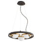 Quorum - 606-3-6980 - Three Light Chandelier - Nimbus - Textured Black w/ Aged Brass