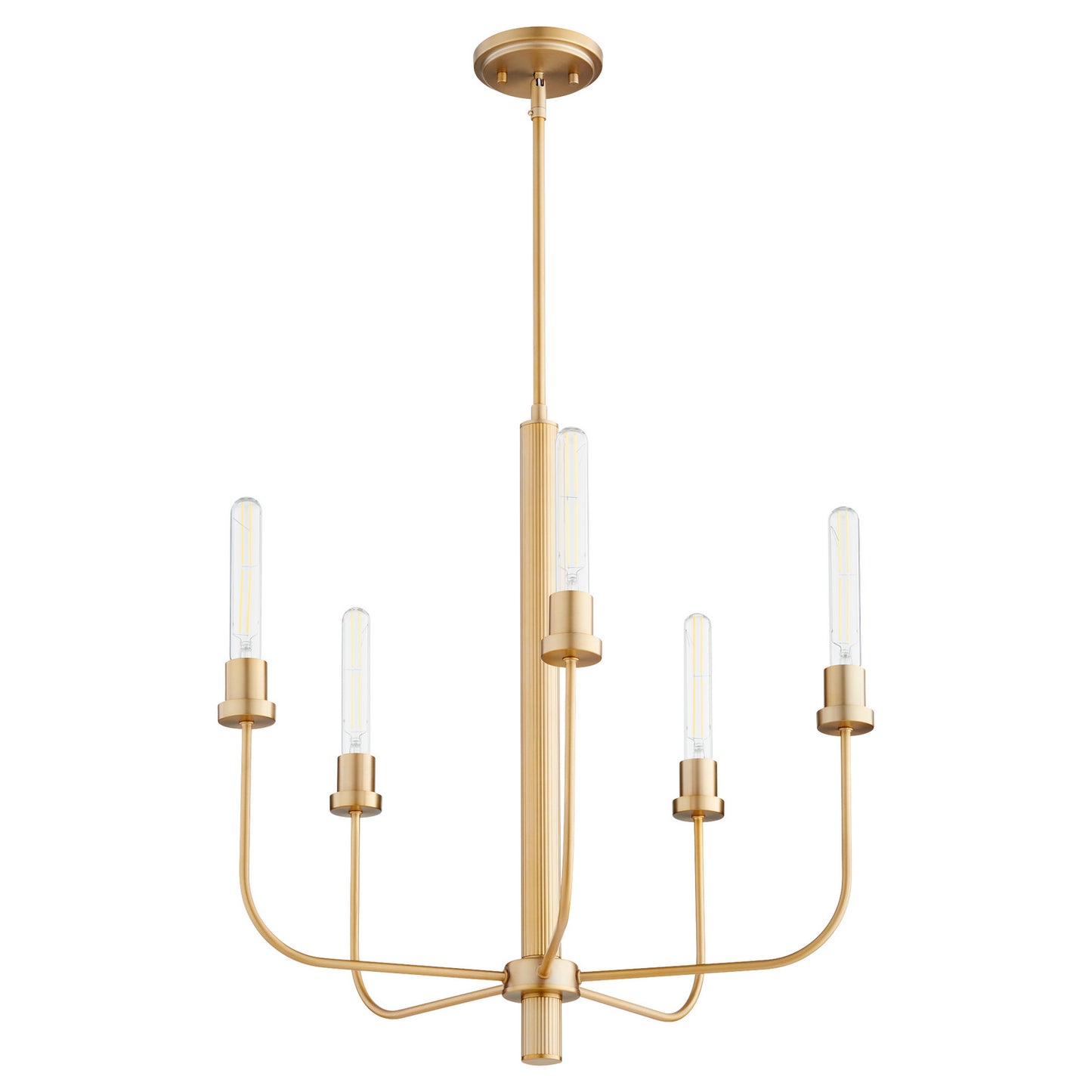 Quorum - 612-5-80 - Five Light Chandelier - Sheridan - Aged Brass