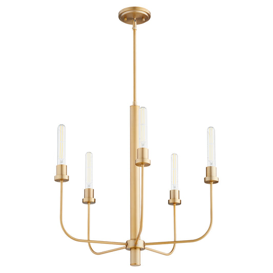 Quorum - 612-5-80 - Five Light Chandelier - Sheridan - Aged Brass