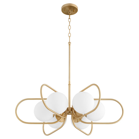 Quorum - 6137-6-80 - Six Light Chandelier - Belmont - Aged Brass