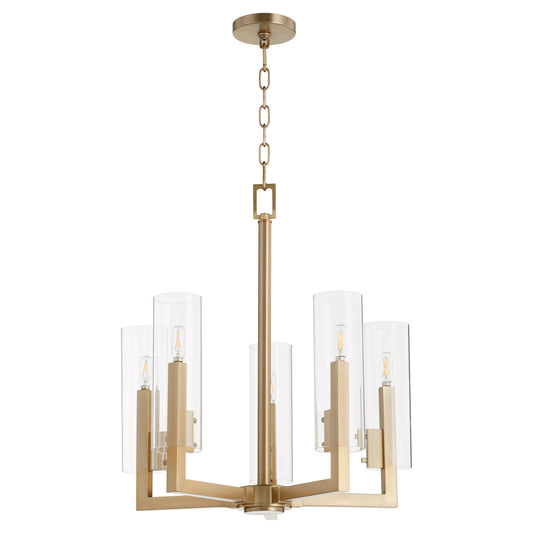 Quorum - 6277-5-80 - Five Light Chandelier - Harbin - Aged Brass