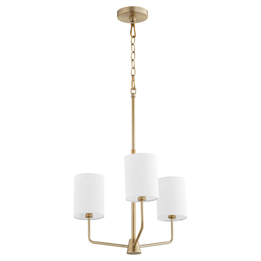 Quorum - 657-3-80 - Three Light Chandelier - Harmony - Aged Brass