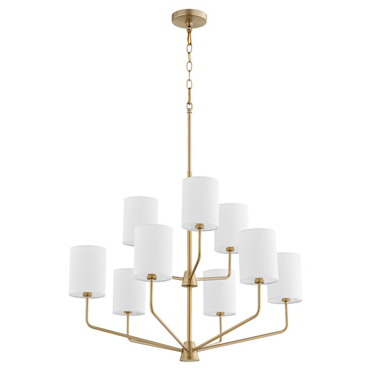 Quorum - 657-9-80 - Nine Light Chandelier - Harmony - Aged Brass