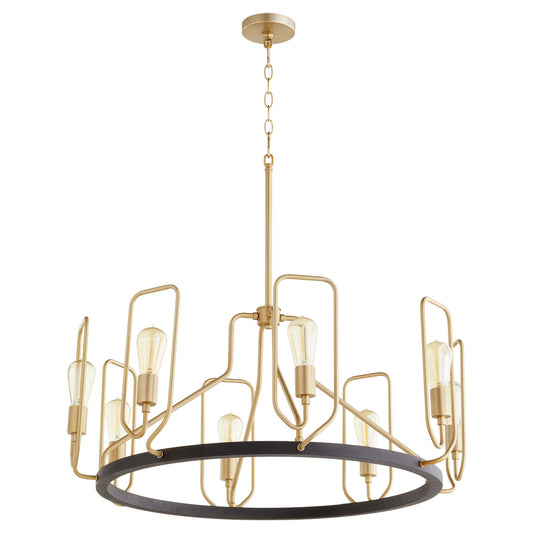 Quorum - 65-8-6980 - Eight Light Chandelier - Howe - Textured Black w/ Aged Brass