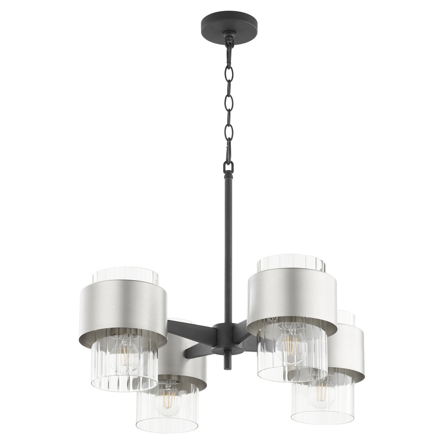 Quorum - 683-4-6965 - Four Light Chandelier - Epsilon - Textured Black w/ Satin Nickel