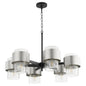 Quorum - 683-6-6965 - Six Light Chandelier - Epsilon - Textured Black w/ Satin Nickel