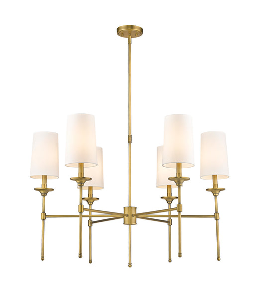 Z-Lite - 3033-6RB - Six Light Chandelier - Emily - Rubbed Brass