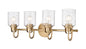 Z-Lite - 340-4V-HG - Four Light Vanity - Kinsley - Heirloom Gold