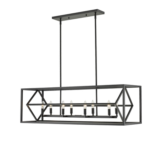 Z-Lite - 457-8L-MB - Eight Light Linear Chandelier - Euclid - Matte Black