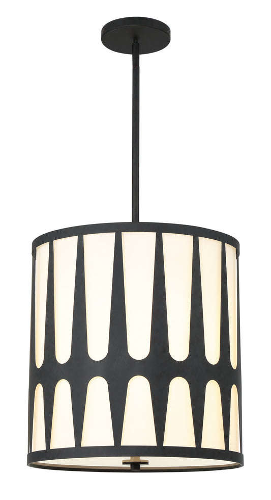 Crystorama - ROY-805-BK - Four Light Pendant - Royston - Black