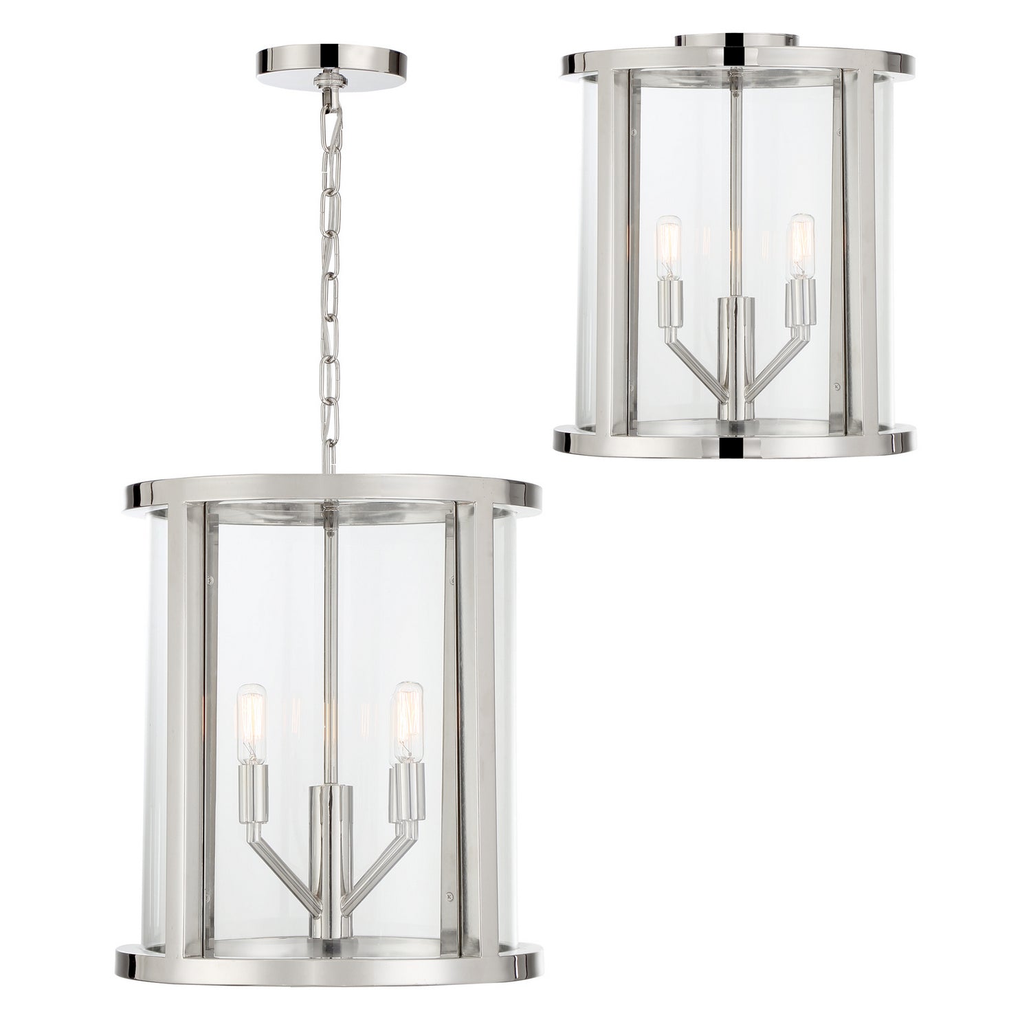 Crystorama - DEV-B8004-PN_CEILING - Four Light Semi Flush Mount - Devon - Polished Nickel