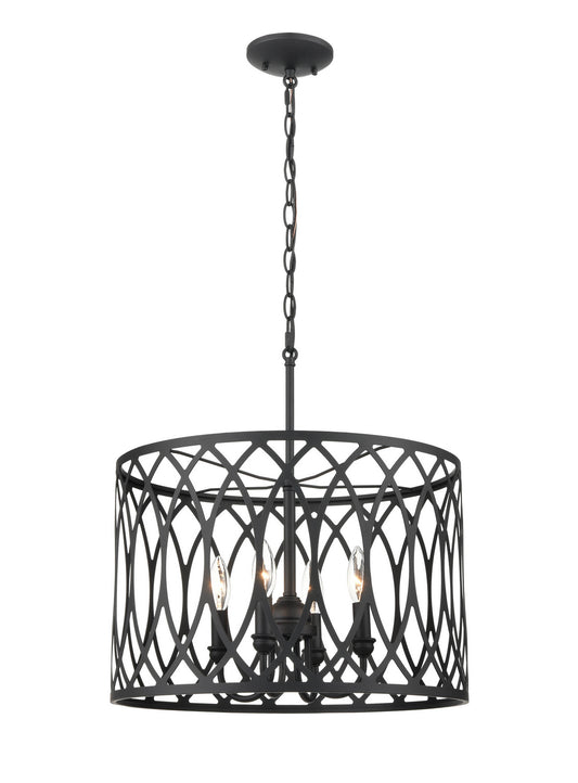 Millennium - 4214-MB - Four Light Pendant - Arelyn - Matte Black