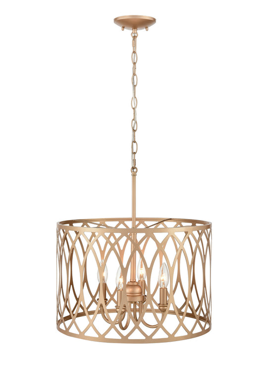 Millennium - 4214-PMG - Four Light Pendant - Arelyn - Painted Modern Gold