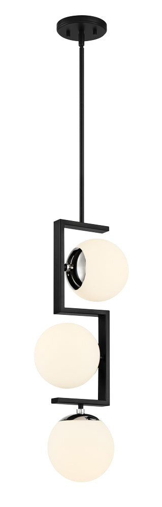 George Kovacs - P5421-572 - Three Light Pendant - Alluria Ii - Coal With Polished Nichel High