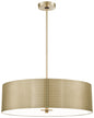 George Kovacs - P5745-695 - Four Light Pendant - Grid - Soft Rass