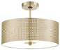George Kovacs - P5747-695 - Three Light Semi Flush Mount - Grid - Soft Rass
