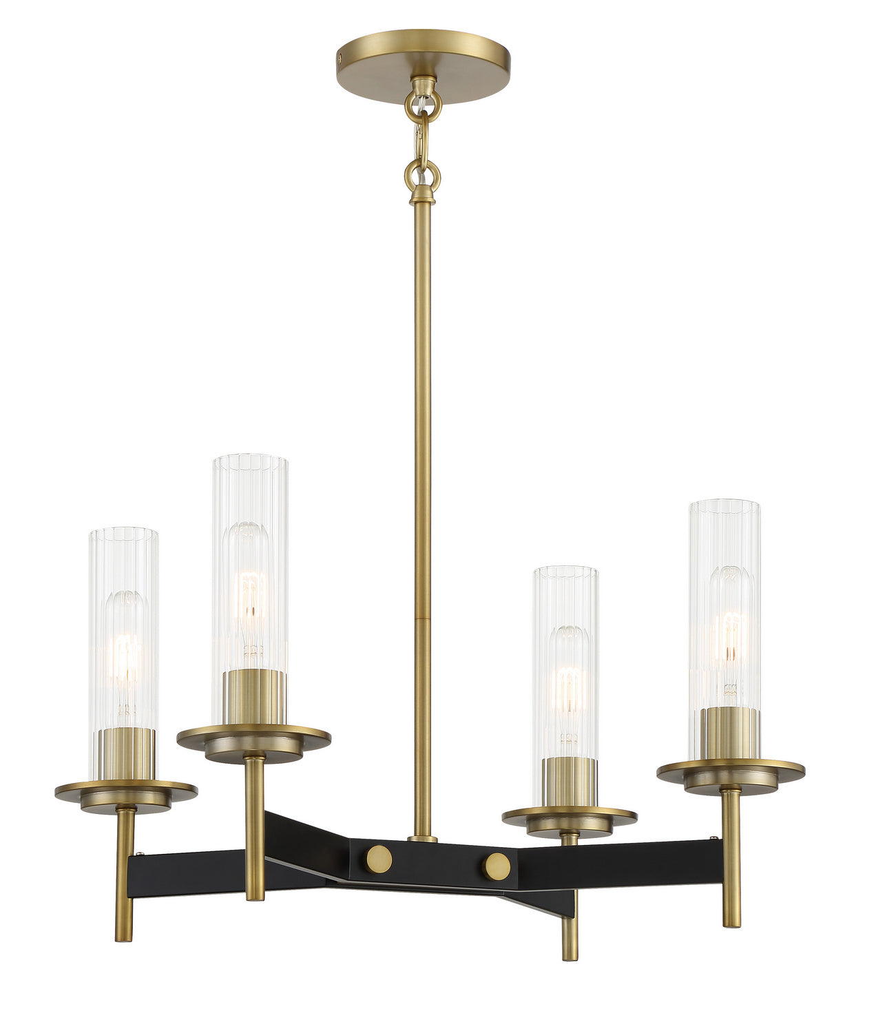 Minka-Lavery - 2544-726 - Four Light Chandelier - Baldwin Park - Coal And Soft Brass