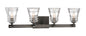 Minka-Lavery - 2734-709 - Four Light Bath - Graham Avenue - Smoked Iron And Brushed Nickel