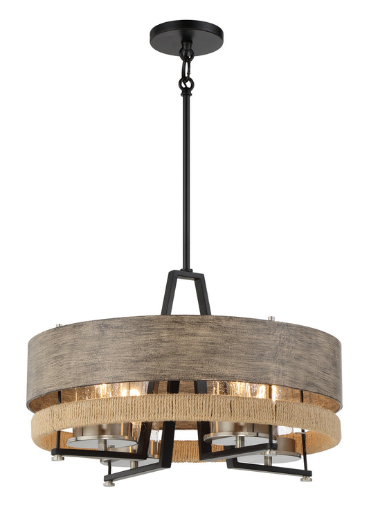 Minka-Lavery - 2764-733 - Four Light Convertible Pendant - Silver Creek - Stone Grey, Coal & Brushed Nic