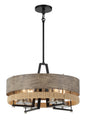 Minka-Lavery - 2764-733 - Four Light Convertible Pendant - Silver Creek - Stone Grey, Coal & Brushed Nic