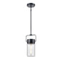 DVI Lighting - DVP40721EB+CH-SDY - One Light Pendant - Tuxedo - Ebony And Chrome With Clear Seedy Glass