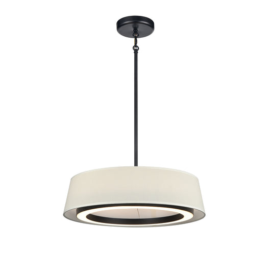 DVI Lighting - DVP41008EB-LIN-CCT - LED Pendant - Celene Cct - Ebony With Natural Linen Shade