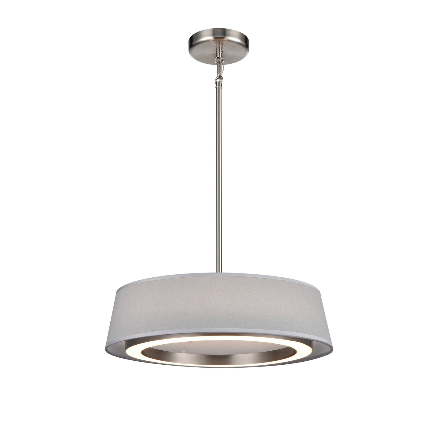 DVI Lighting - DVP41008SN-GY-CCT - LED Pendant - Celene Cct - Satin Nickel With Grey Linen Shade