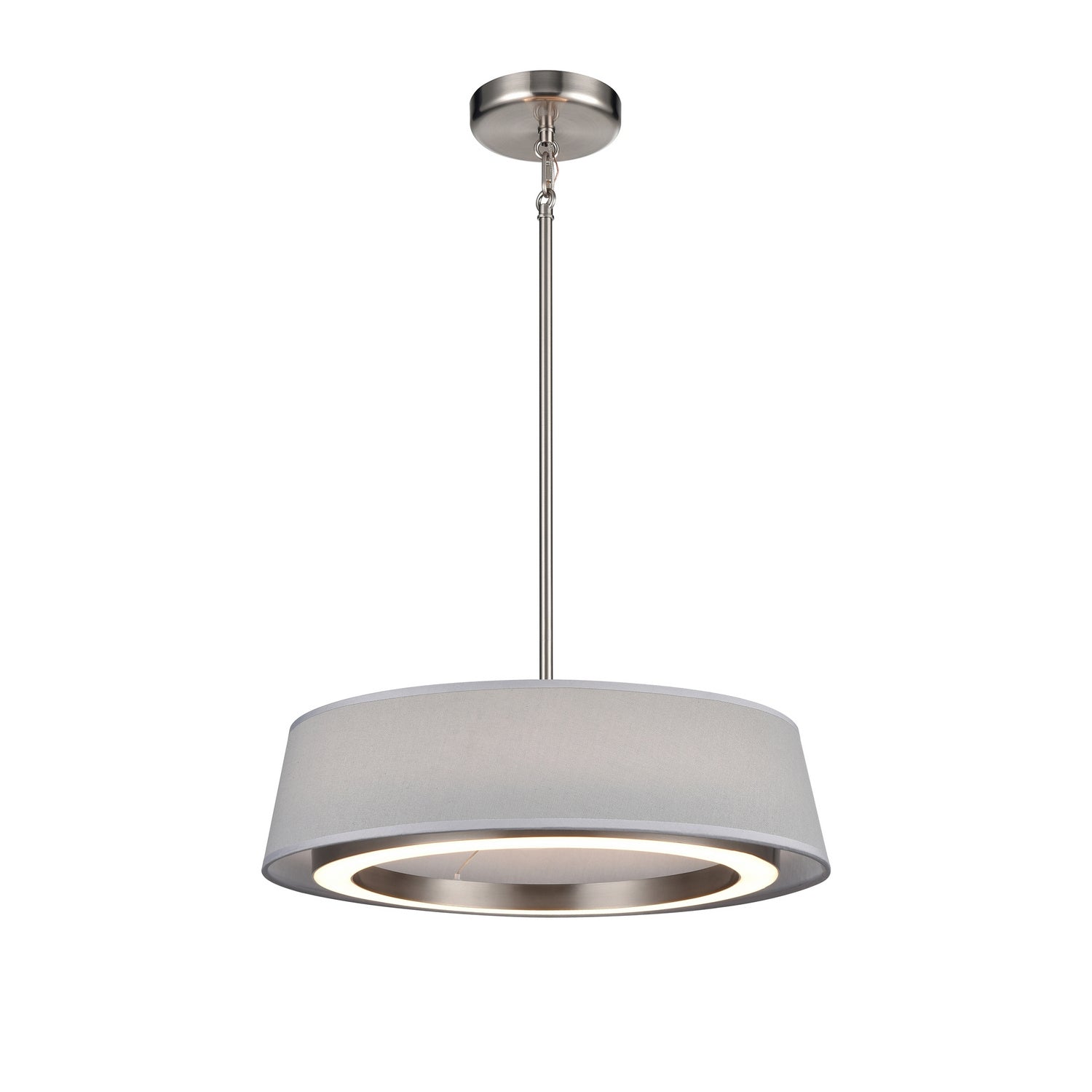 DVI Lighting - DVP41008SN-GY-CCT - LED Pendant - Celene Cct - Satin Nickel With Grey Linen Shade